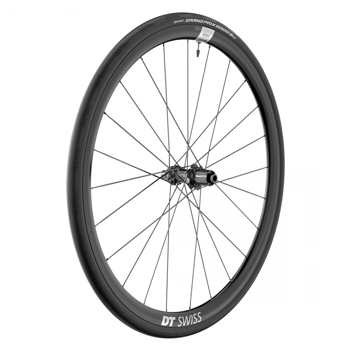 DT SWISS WHL Rear DT 700 622x22 E1800 SPLINE 30 142x12mmTA CL SHI 11s ROAD TBLS BK w/CONT GP 5000 STR - DT SWISS