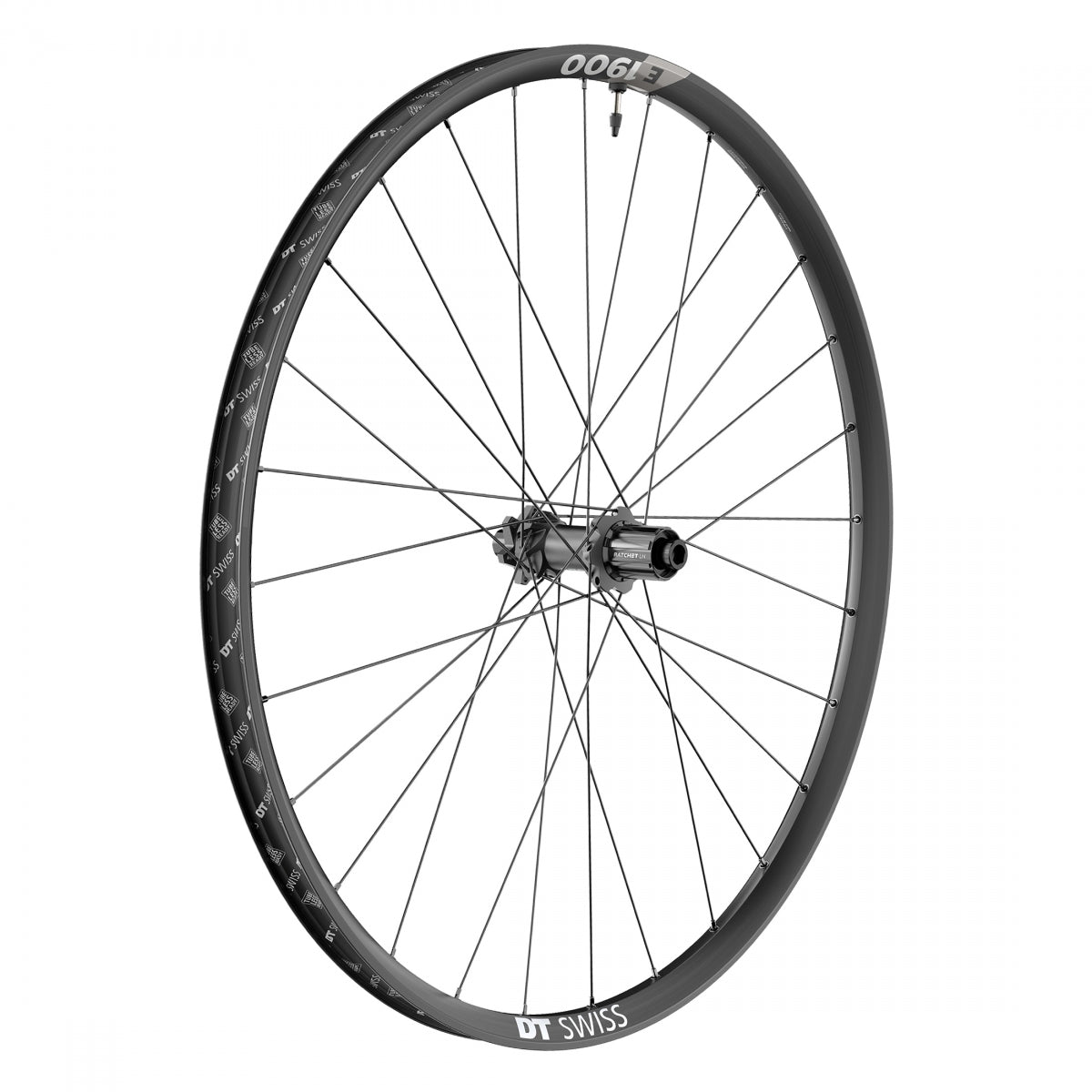 DT SWISS WHL Rear DT 27.5 584x30 E1900 SPLINE 148X12mmTA 6B 8-11sMTB TBLS w/TAPE & VALVE - DT SWISS