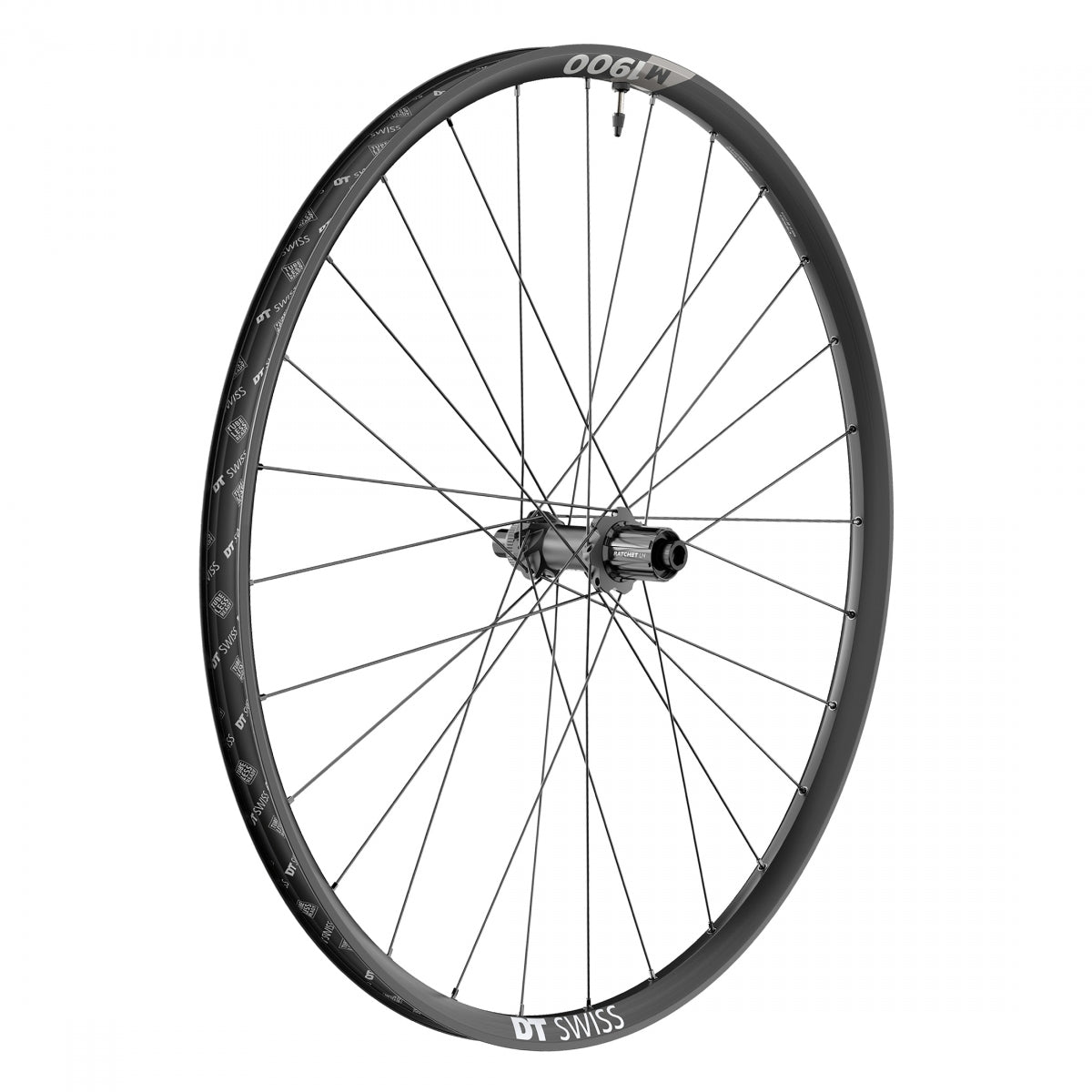 DT SWISS WHL Rear DT 29 622x30 M1900 SPLINE 142x12mmTA CL/6B 8-11sMTB TBLS w/TAPE & VALVE - DT SWISS