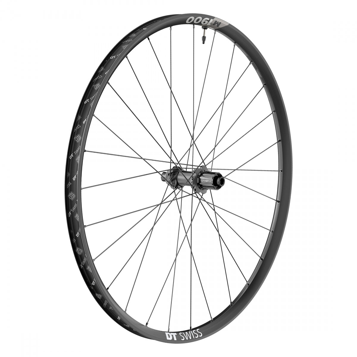 DT SWISS WHL Rear DT 27.5 584x30 M1900 SPLINE 142x12mmTA CL/6B 8-11sMTB TBLS w/TAPE & VALVE - DT SWISS