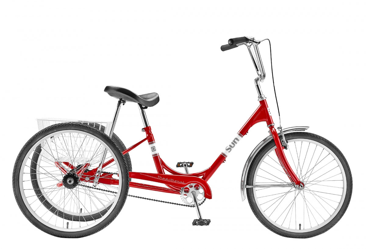 SUN BICYCLES TRIKE SUN ADULT P-RD 24 ALY WHL***W/WHITE BASKET*** (F) - SUN BICYCLES