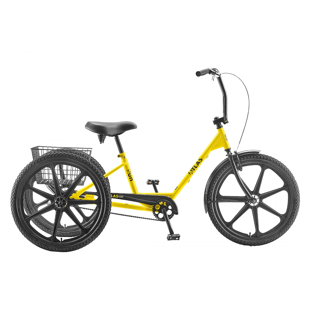 SUN BICYCLES TRIKE SUN ATLAS TRANSIT YEL 24***W/ Black BASKET*** / WHEELS NOT INCLUDED* (H) - SUN BICYCLES