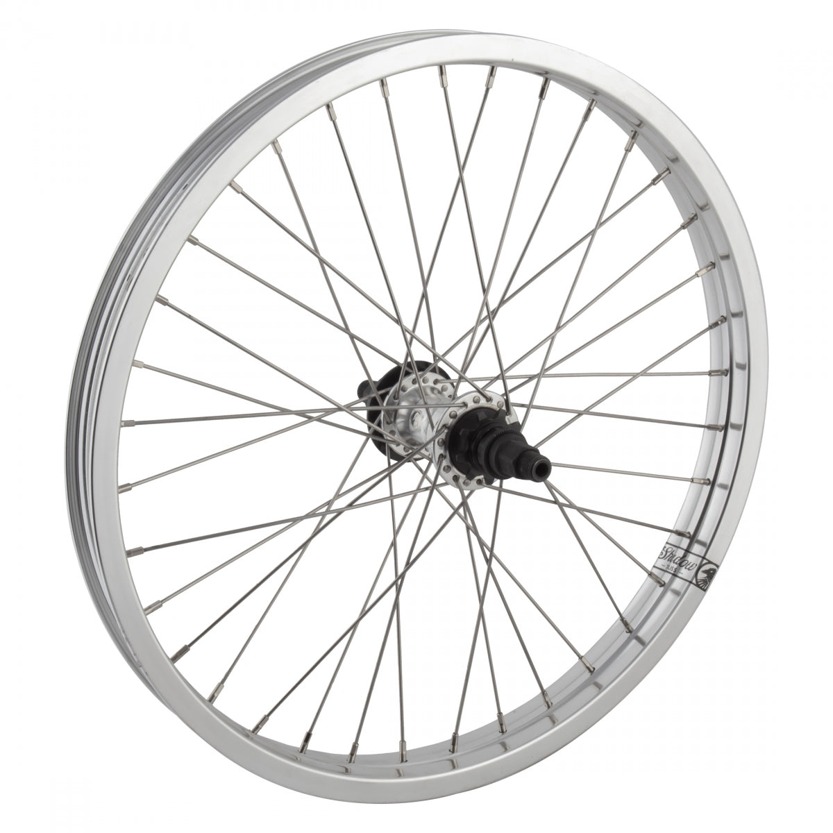WHEEL MASTER WHL PR 20x1.75 406x27 AN BLACK SHEEP BK NMSW 36 TSC DIFINITIVE 3/8 OPTIMIZED FC 9T LHD 14mm POL 110mm SS2.0BK W/REAR NON-DRIVE GUARD - WHEEL MASTER