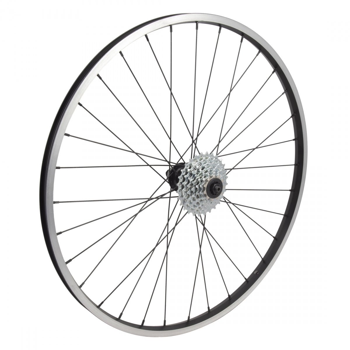WHEEL MASTER WHL Rear 26x1.5 559x19 ALY BK MSW 32 SHI TY505 7sCAS CL BK 135mm 14gBK W/7 SPEED SUNRACE CASS (WILL NOT ACCEPT 8-10S CASSETTES) - WHEEL MASTER