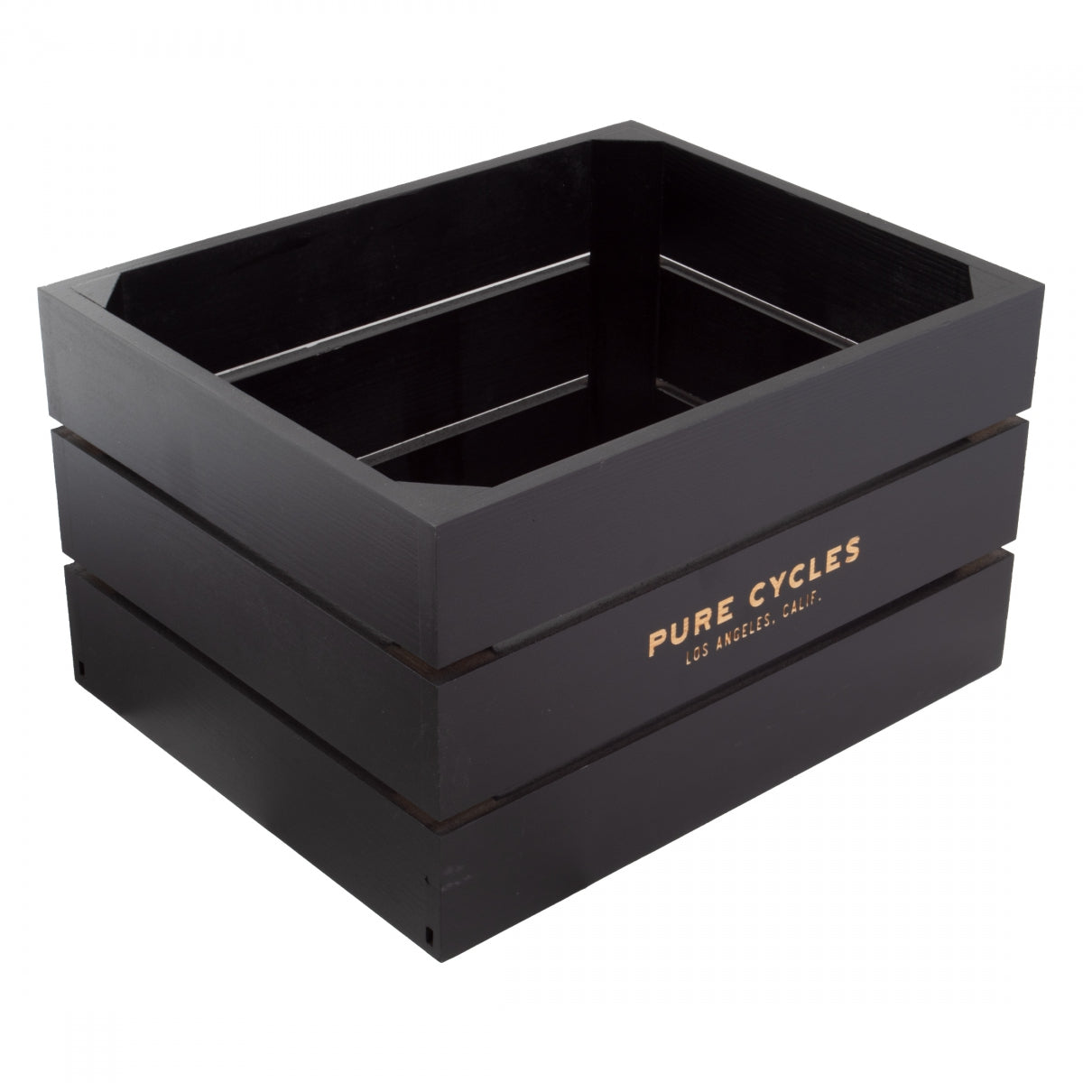 PURE CYCLES BASKET PURE Rear WOOD RACTOP CITY CRATE 12.5x9.75x7.25 MATTE BK - PURE CYCLES
