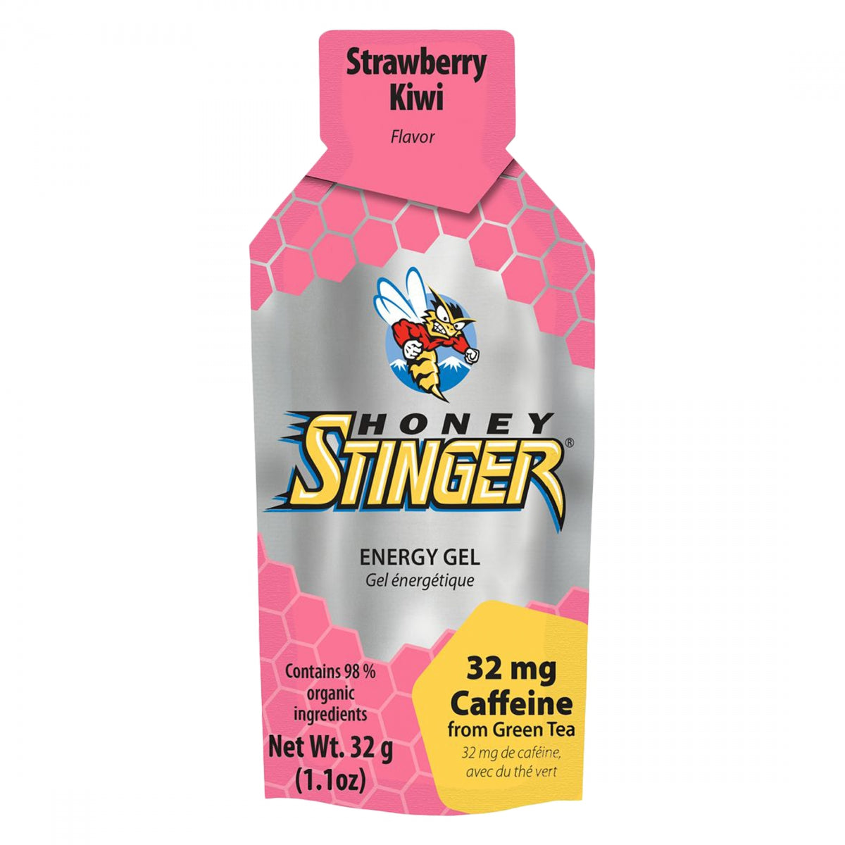 HONEY STINGER FOOD HS GEL ORG STRAWBRY/KIWI CAFFEIN 1.3oz BXof24 - HONEY STINGER