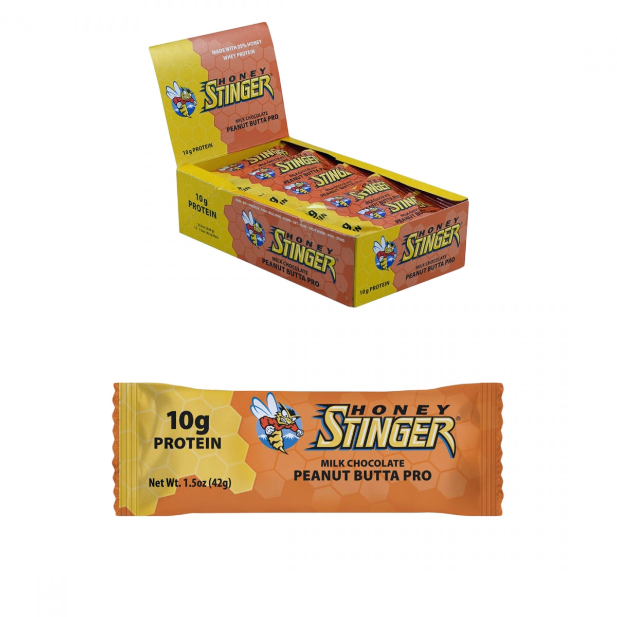 HONEY STINGER FOOD HS BAR PROTEIN SM PEANUTBUTA PRO BXof15 - HONEY STINGER