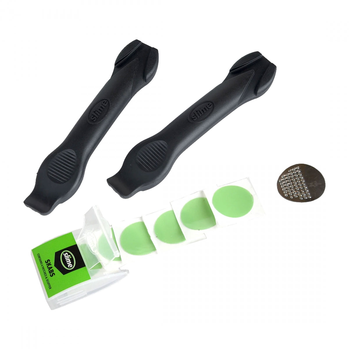 SLIME PATCH KIT SKABS w/2-TIRE LEVERS GLUELESS - SLIME