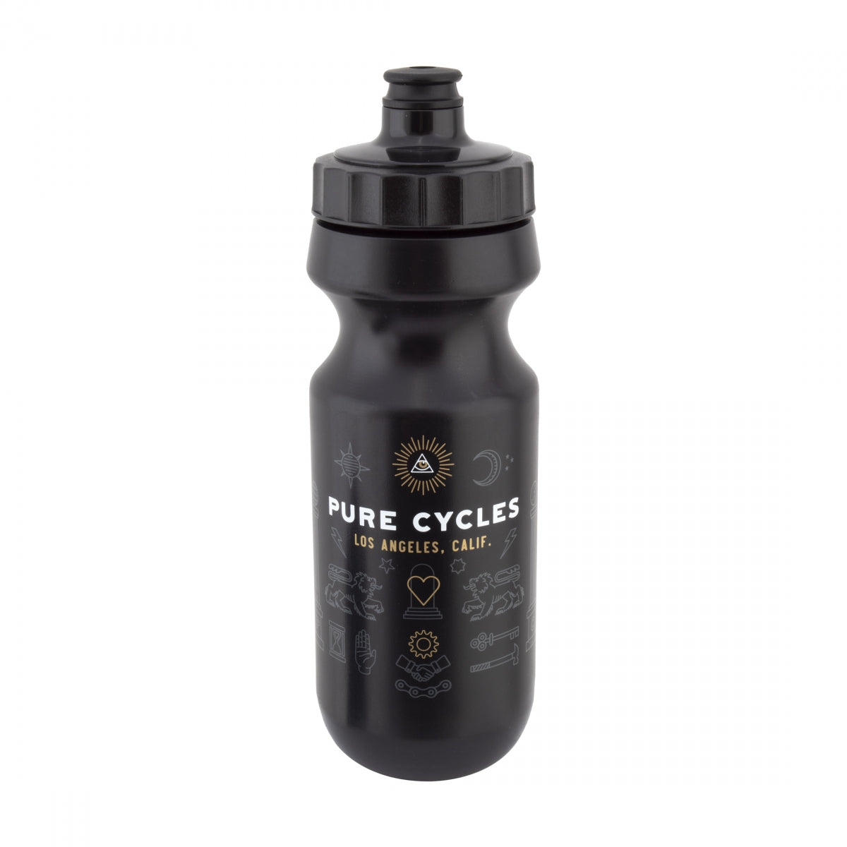 PURE CYCLES BOTTLE PURE 600cc LOGO BK w/PRESSURE VALVE - PURE CYCLES
