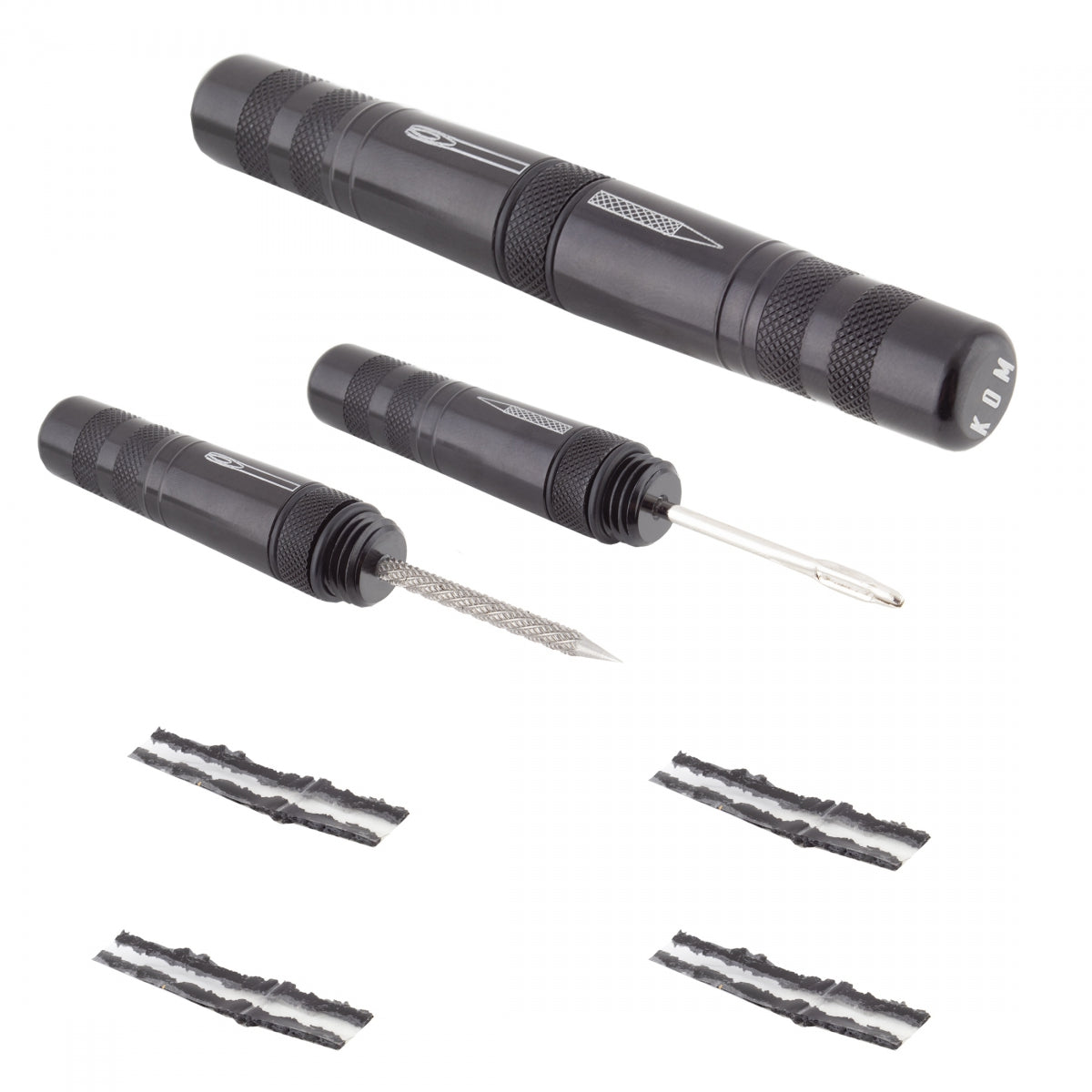 KOM CYCLING PATCH KIT KOM TUBELESS TIRE REPAIR PLUG KIT ALY BK 10/cs - KOM CYCLING