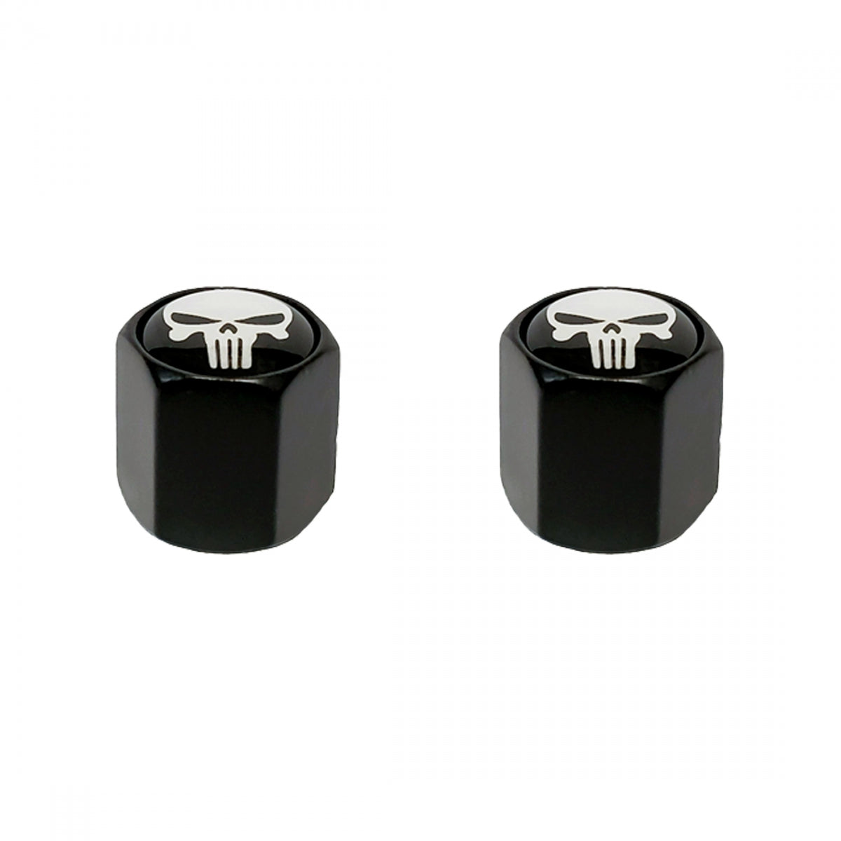TRIK TOPZ VALVE CAPS TRIKTOPZ BLOCK SHAPE SKULL HEAD BK 2PK - TRIK TOPZ