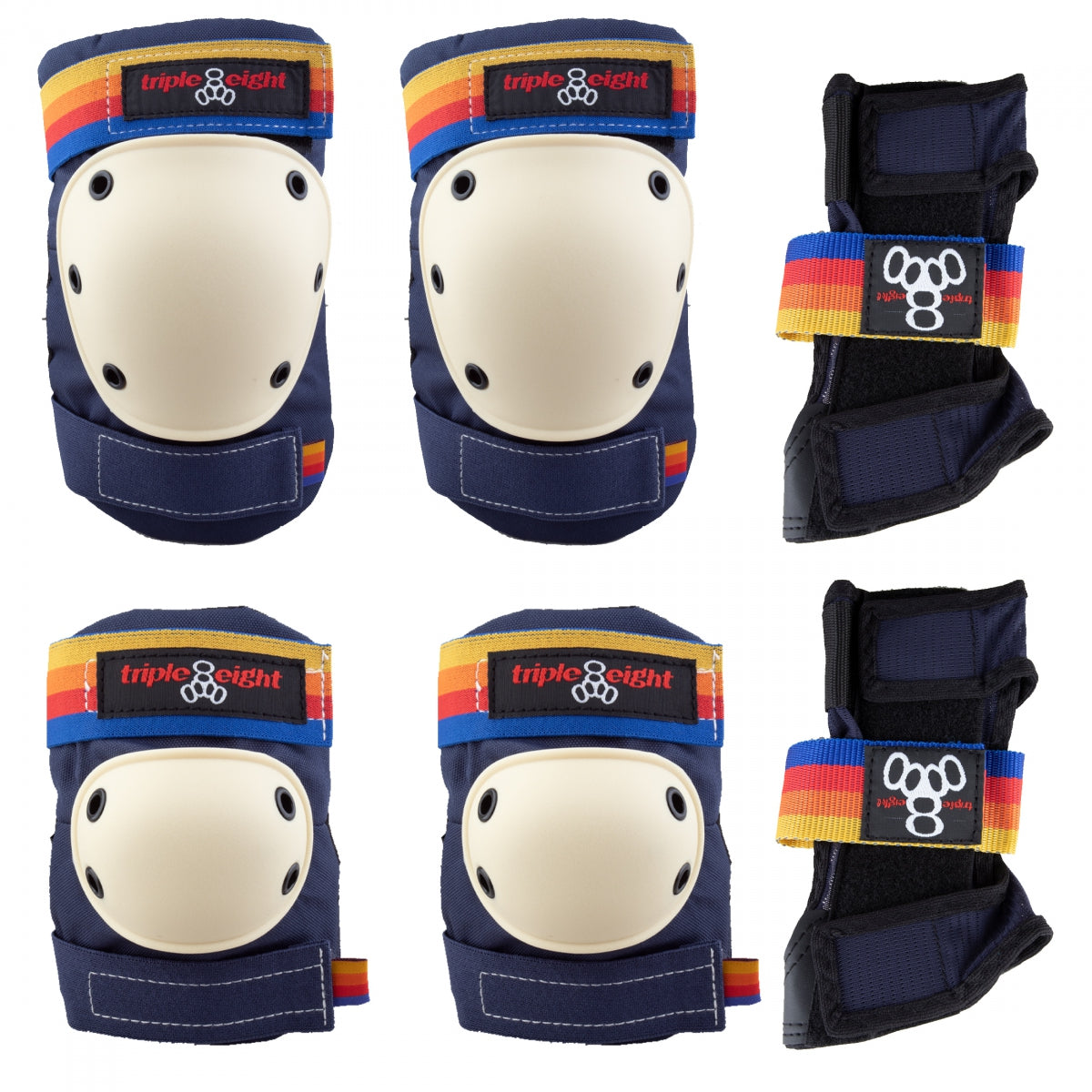 TRIPLE EIGHT PAD SET TRIPLE8 SAVER-3 ELBO/KNE/WRST LG PAC-BCH-BU - TRIPLE EIGHT