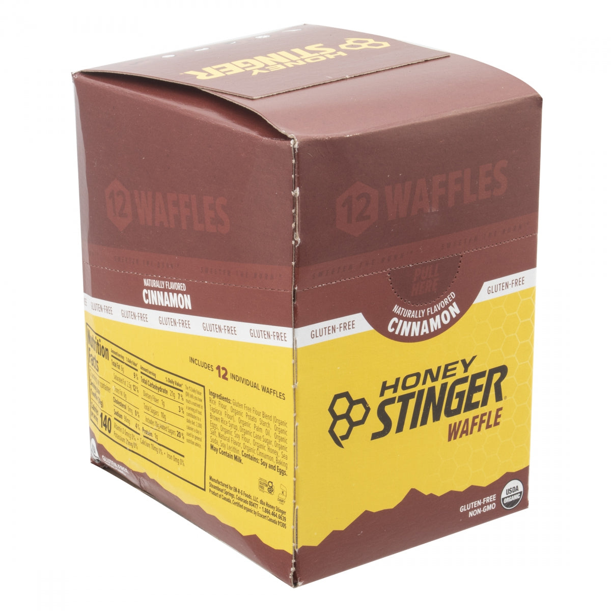 HONEY STINGER FOOD HS WAFFLE GLUTEN FREE ORGANIC CINNAMON BXof12 - HONEY STINGER