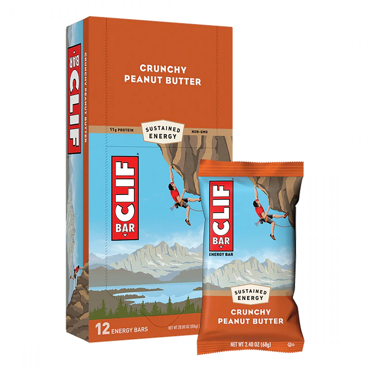 CLIFBAR FOOD CLF BAR CRNCHY P-BUTR  BXof12 - CLIFBAR