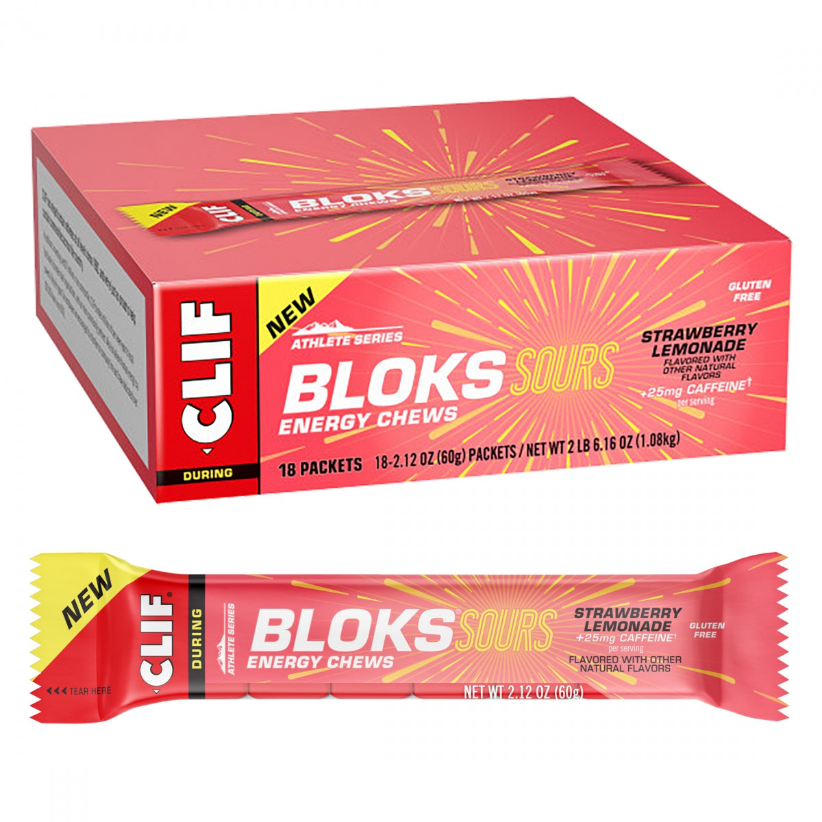 CLIFBAR FOOD CLF BLOK STRAWBRY LEMAD BXof18 - CLIFBAR