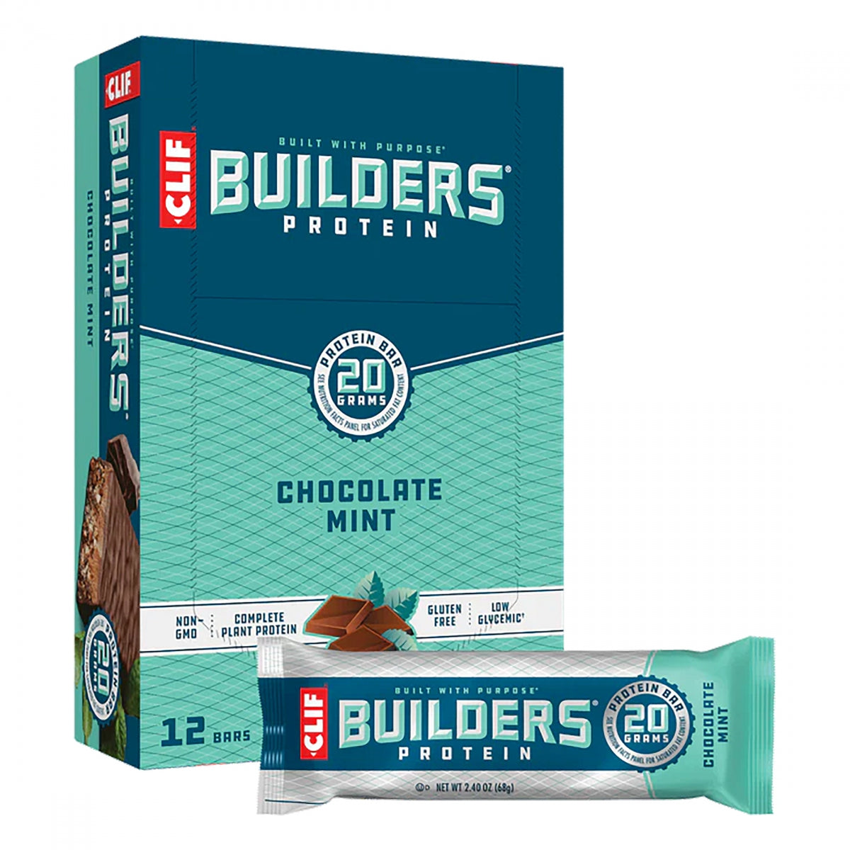 CLIFBAR FOOD CLF BUILDERS BAR CHOC MINT BXof12 - CLIFBAR