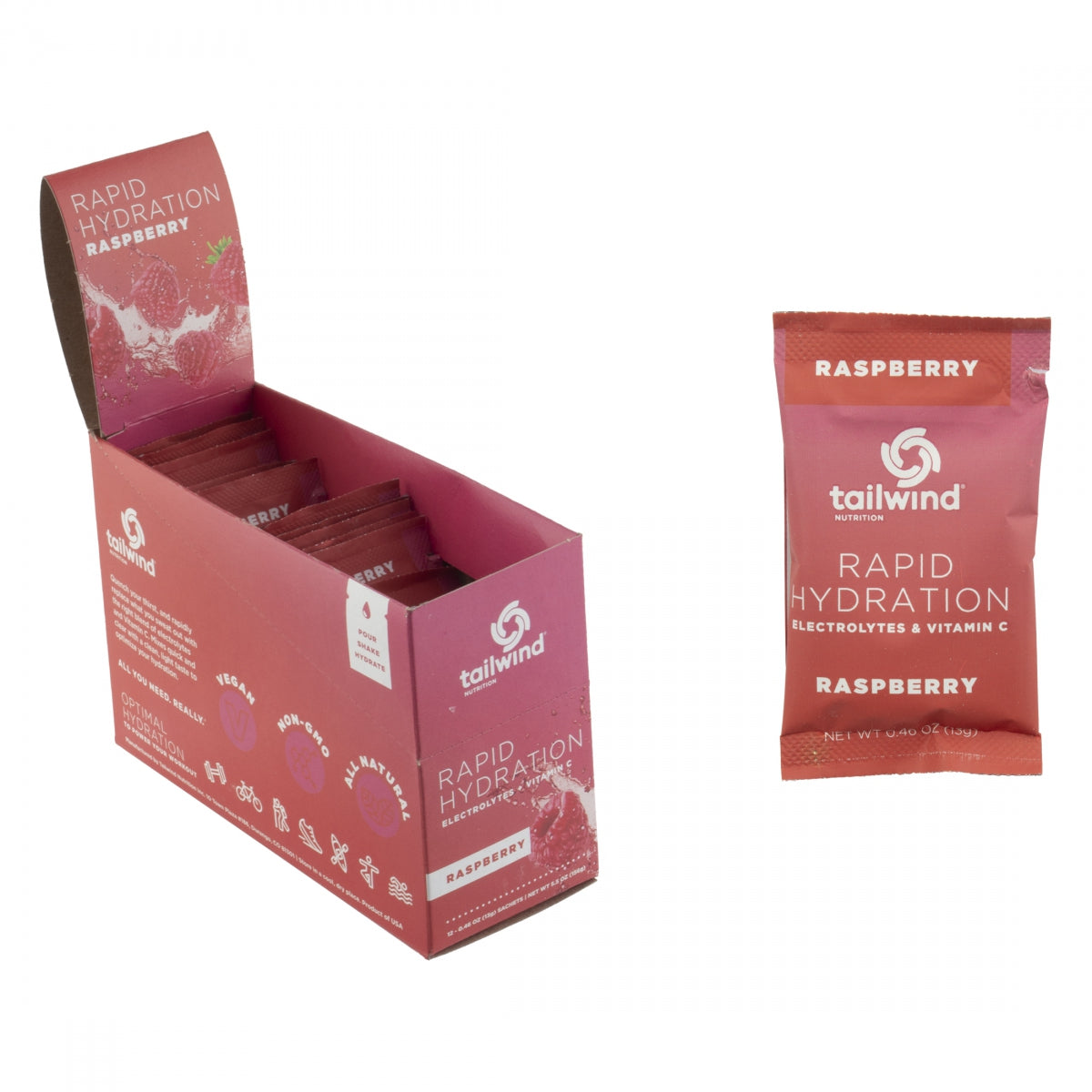 TAILWIND NUTRITION FOOD TAILWIND RAPID HYDRATION RASPBERearY BXof12 SB - TAILWIND NUTRITION