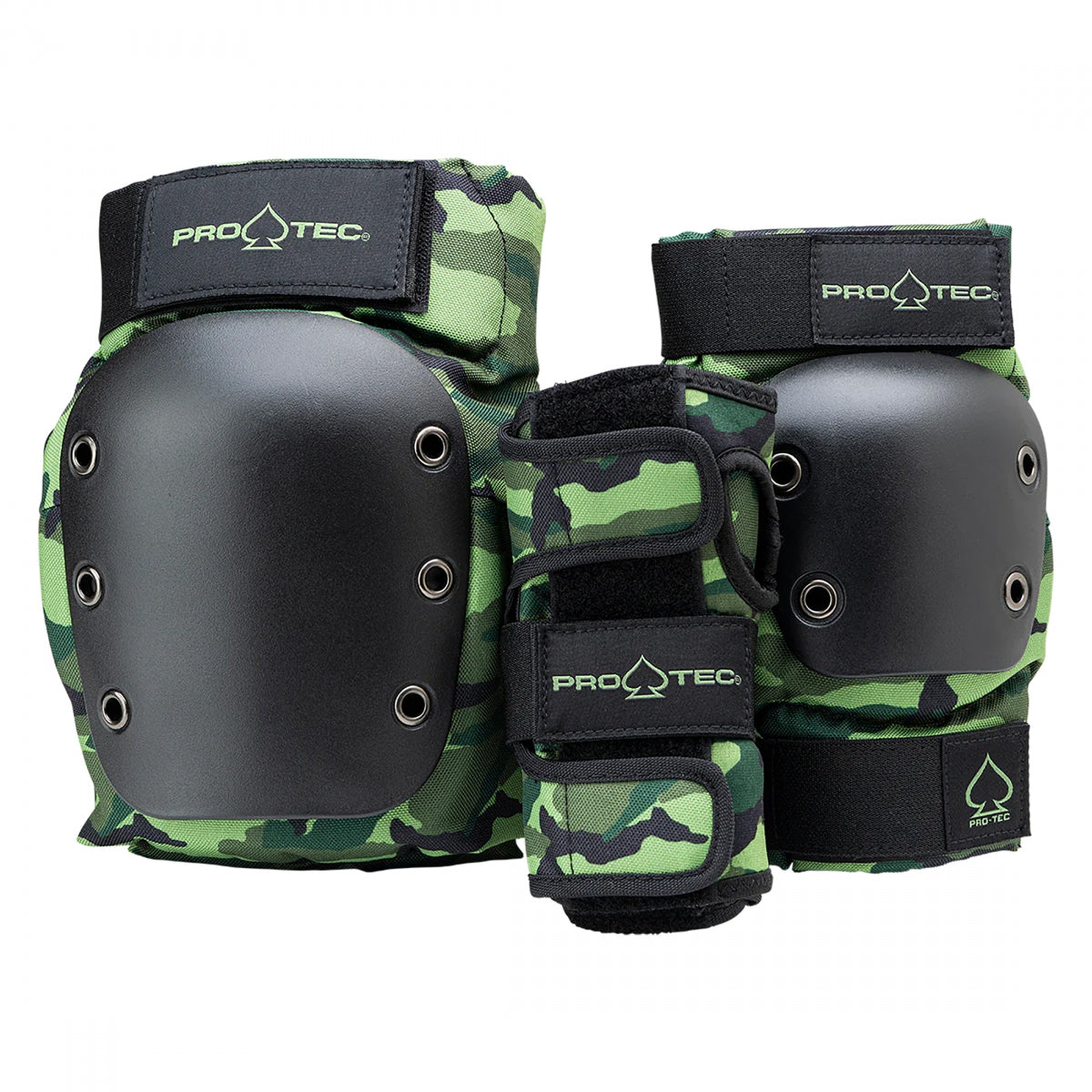 PROTEC PAD SET PROTEC STREET ELBO/KNE/WRST OPEN BACK MD CAMO - PROTEC