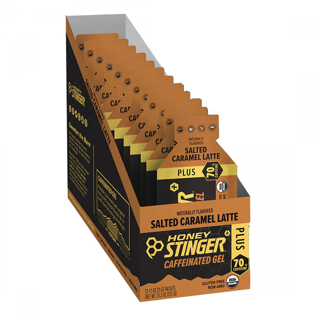 HONEY STINGER FOOD HS GEL CAFFINATED SALTED CARAMEL LATTE 1.3oz BXof12 - HONEY STINGER