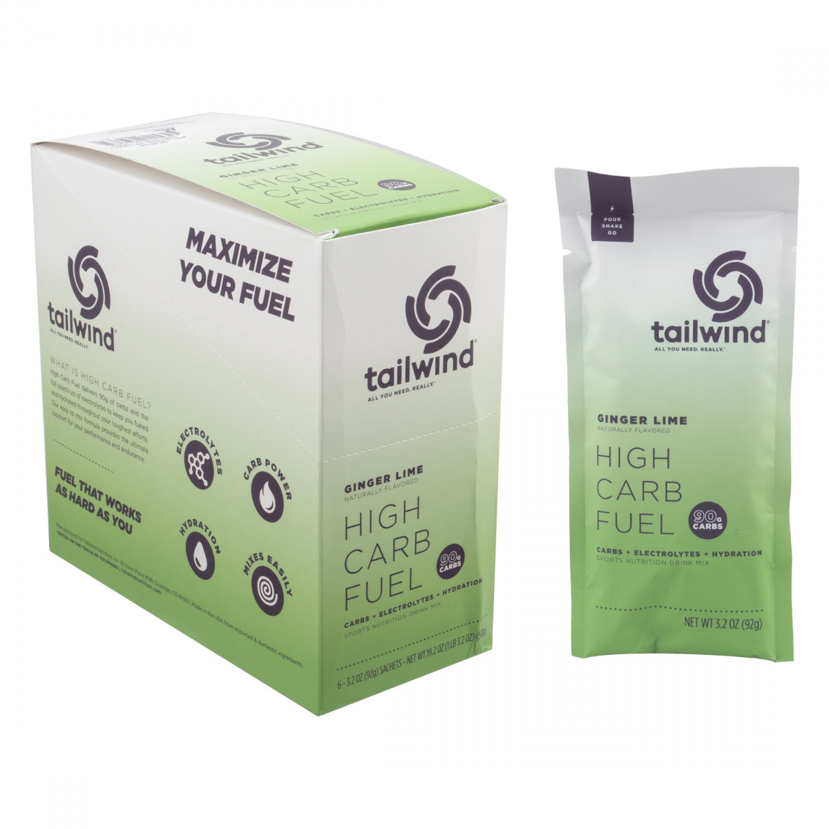TAILWIND NUTRITION FOOD TAILWIND HIGH CARB FUEL GINGER LIME BXof6 SS - TAILWIND NUTRITION