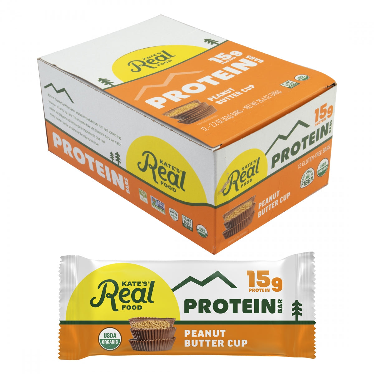 KATES REAL FOOD FOOD KATES REAL BAR PROTEIN P-BUTR CUP BXof12 - KATES REAL FOOD