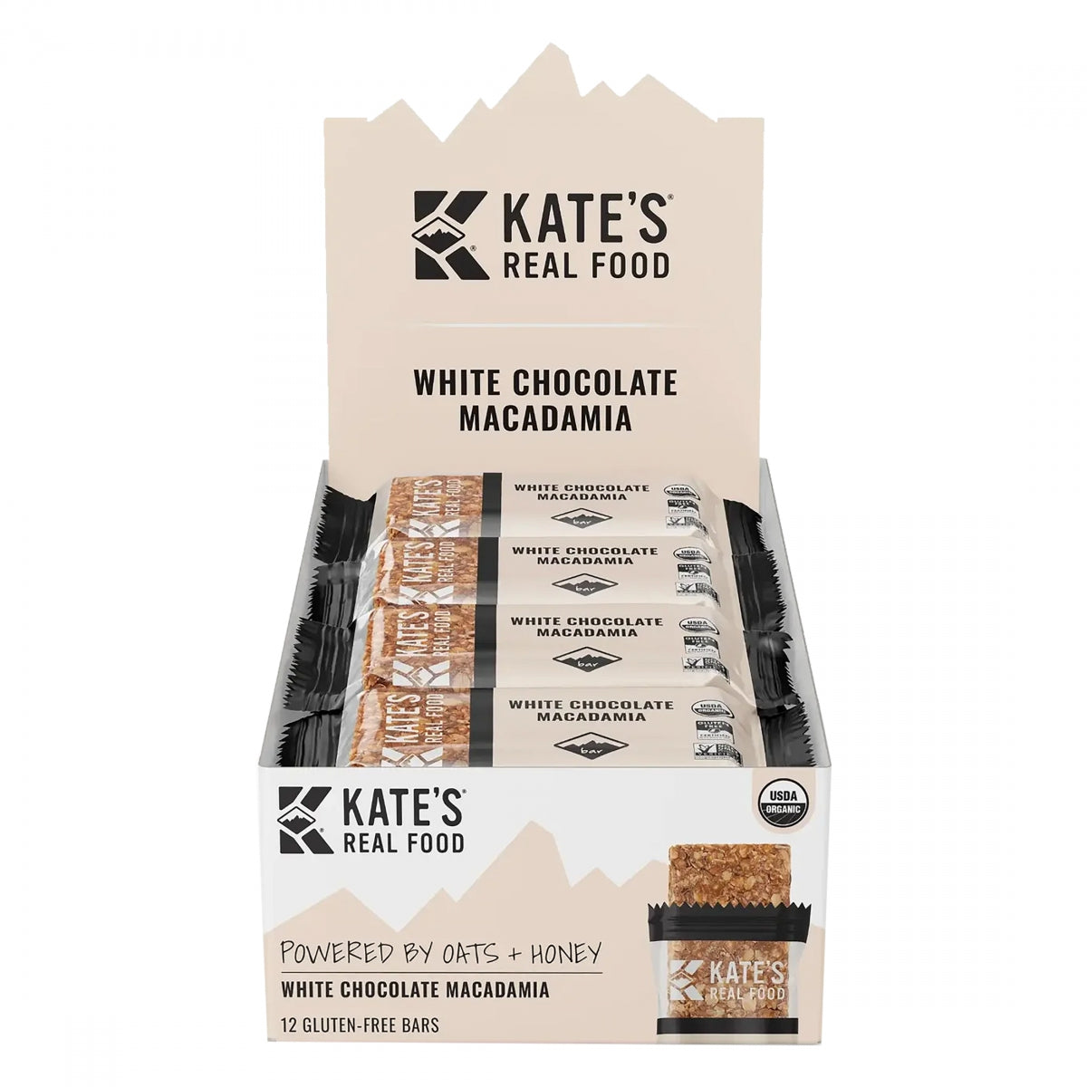 KATES REAL FOOD FOOD KATES REAL BAR ENERGY WHT CHOC MACA BXof12 - KATES REAL FOOD