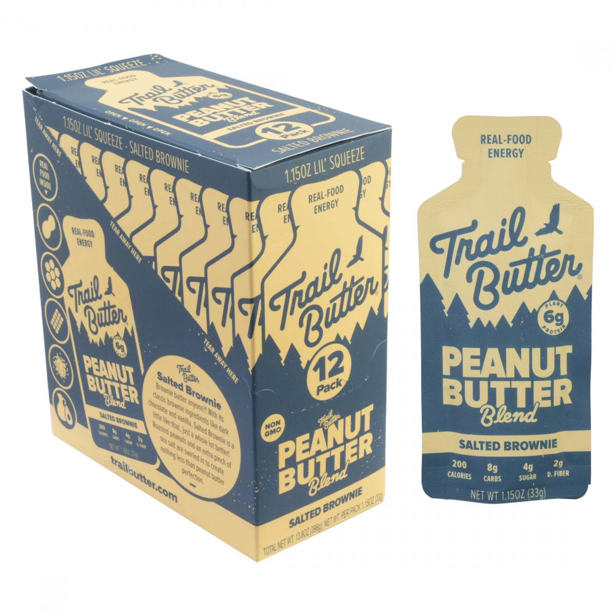 TRAIL BUTTER FOOD TRAIL BUTTER GEL SLTD BROWNIE PNUT 1.15oz BXof12 - TRAIL BUTTER