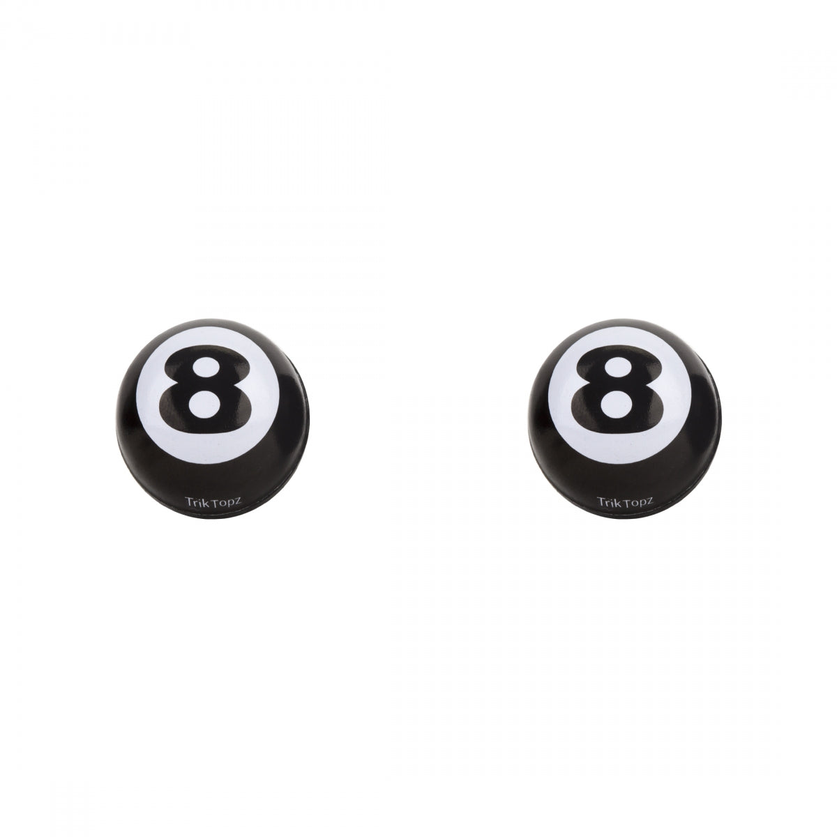 TRIK TOPZ VALVE CAPS TRIKTOPZ 8-BALL Black 1pr/PK - TRIK TOPZ