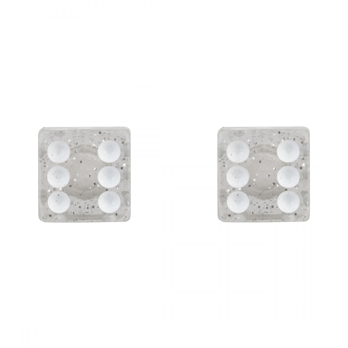 TRIK TOPZ VALVE CAPS TRIKTOPZ DICE-GLITTER SIL 1pr/PK - TRIK TOPZ