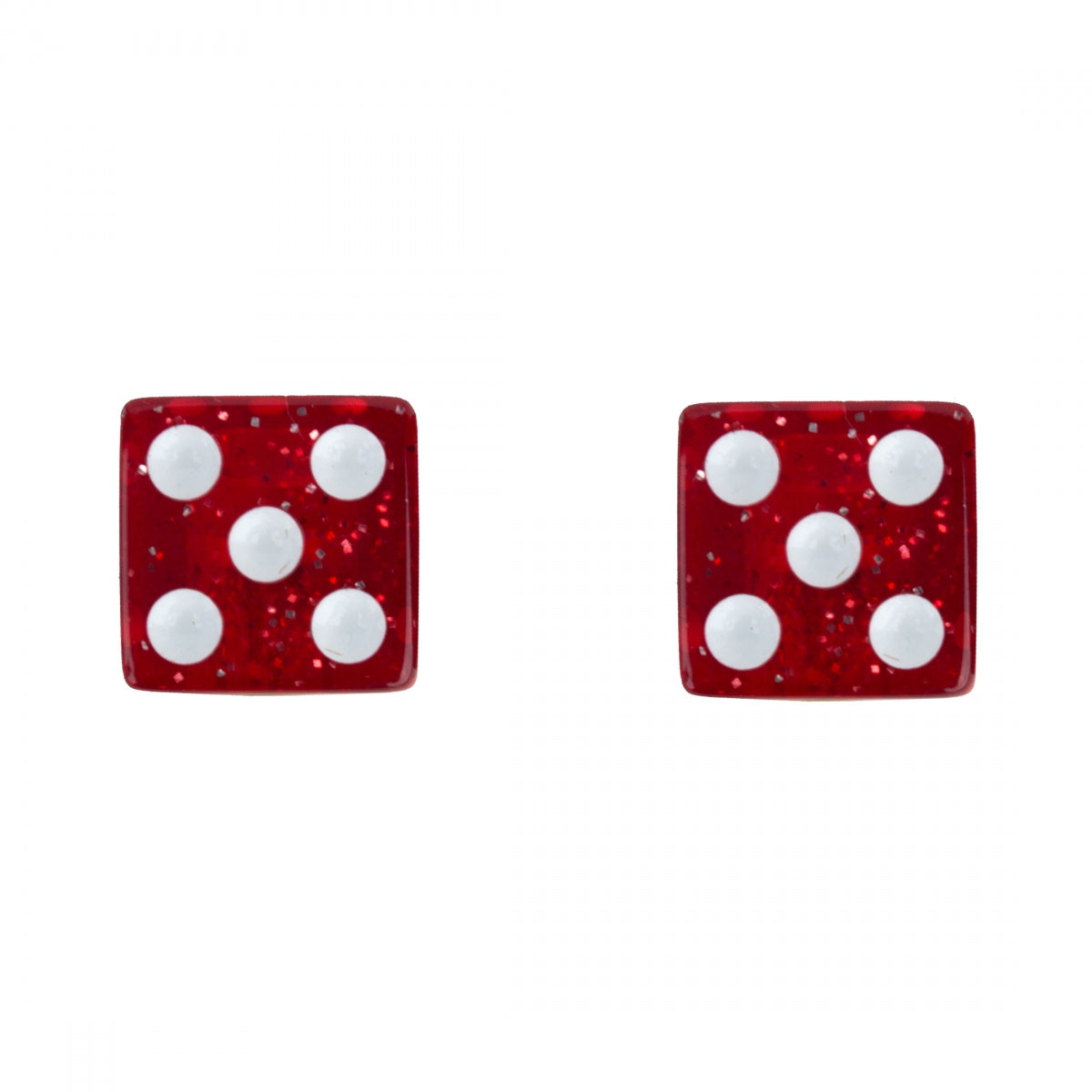 TRIK TOPZ VALVE CAPS TRIKTOPZ DICE-GLITTER RED 1pr/PK - TRIK TOPZ