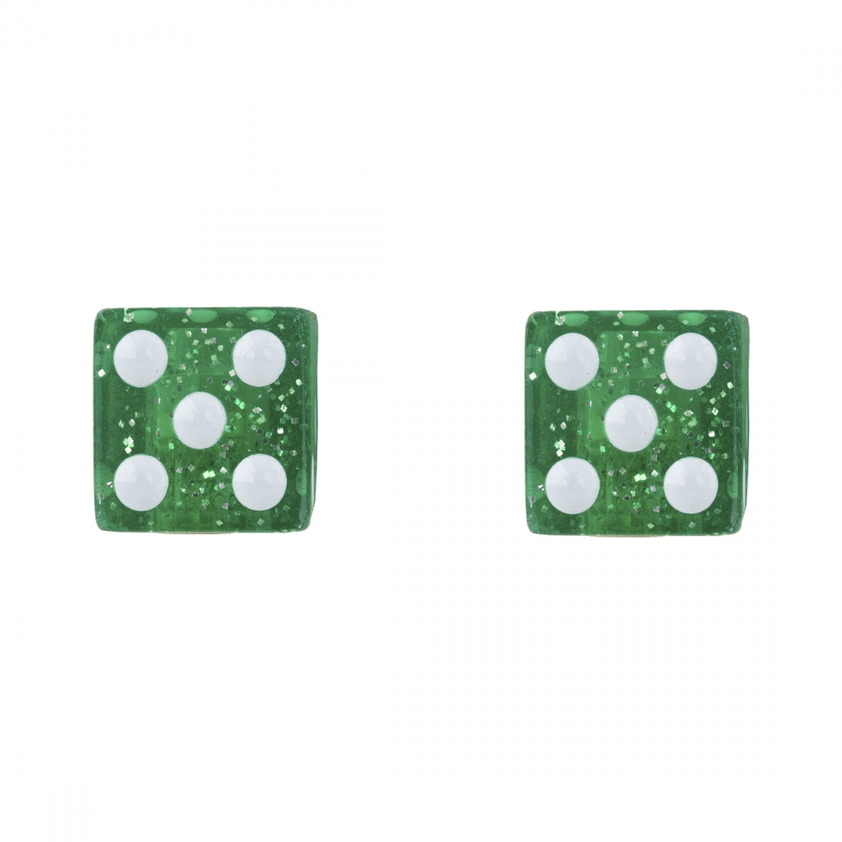 TRIK TOPZ VALVE CAPS TRIKTOPZ DICE-GLITTER GRN 1pr/PK - TRIK TOPZ