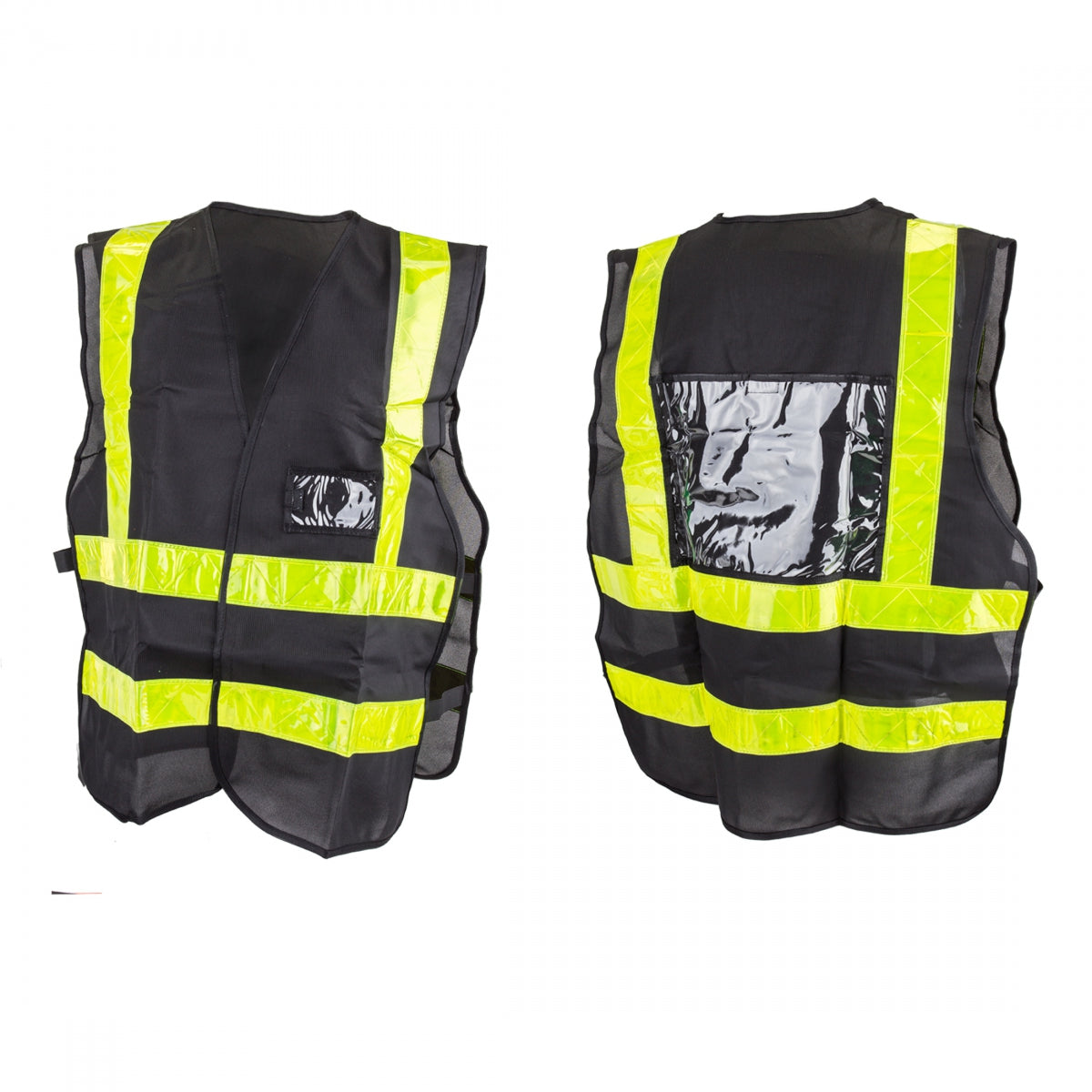 SUNLITE SAFETY VEST SUNLT REFLECTIVE DELIVERY w/ID &LOGO HOLDER BK/GN - SUNLITE