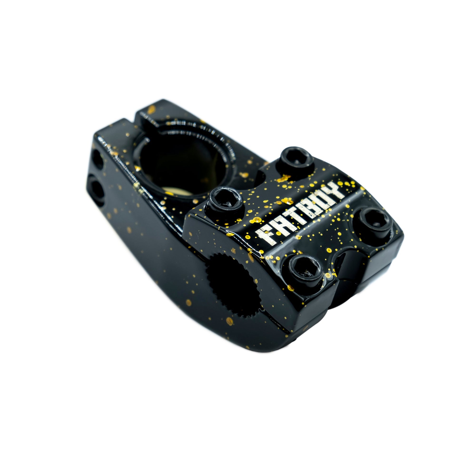 Fatboy Stem-Black Gold Splatter available at 5150bmx.com