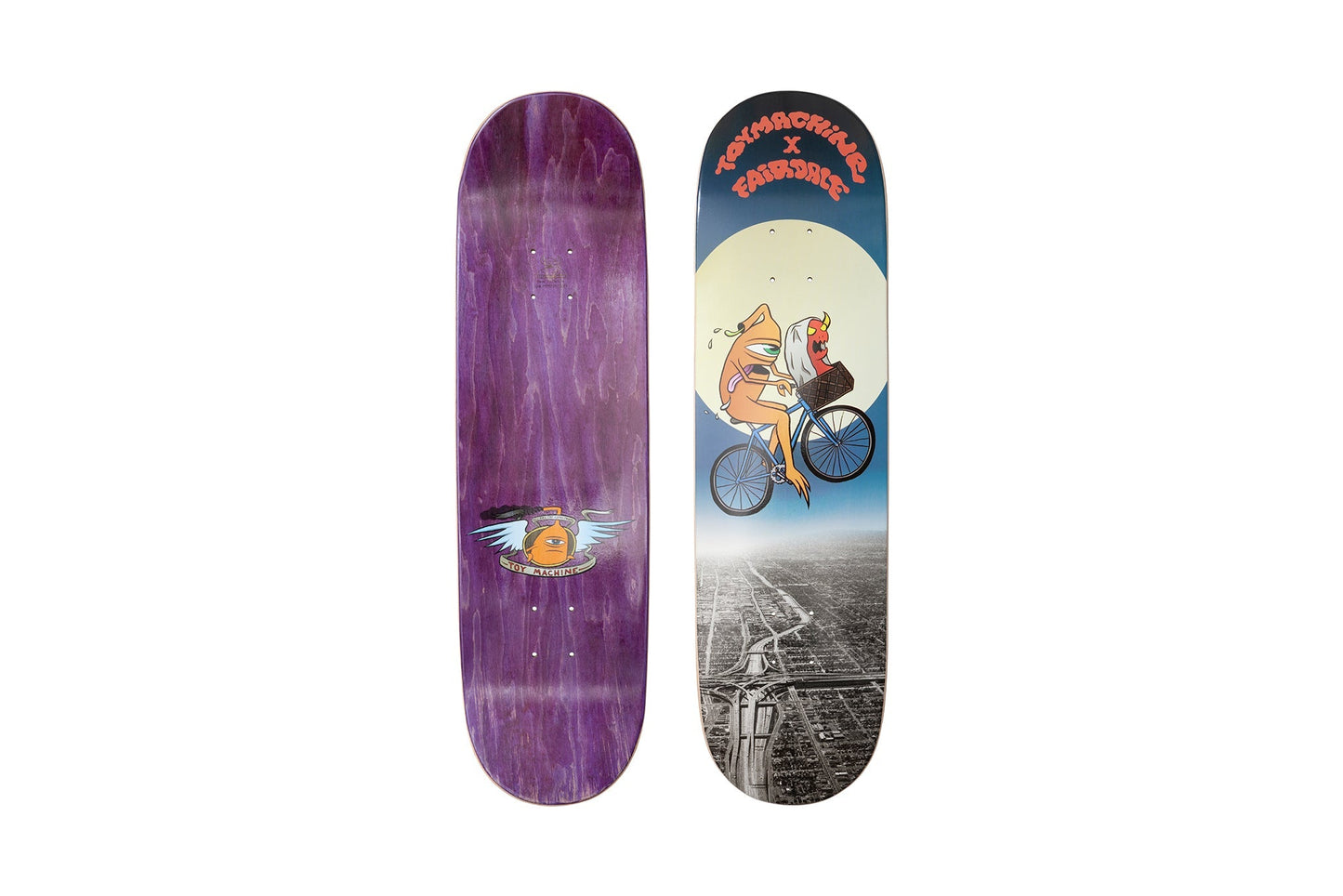 Fairdale x Toy Machine 8.5" Skateboard Deck (Red/Blue/Gray) available at 5150bmx.com