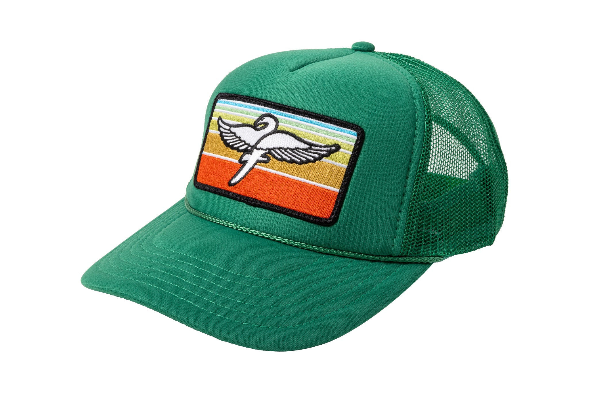 Fairdale Swan Trucker Hat (Kelly Green w/ Sunrise Patch) available at 5150bmx.com