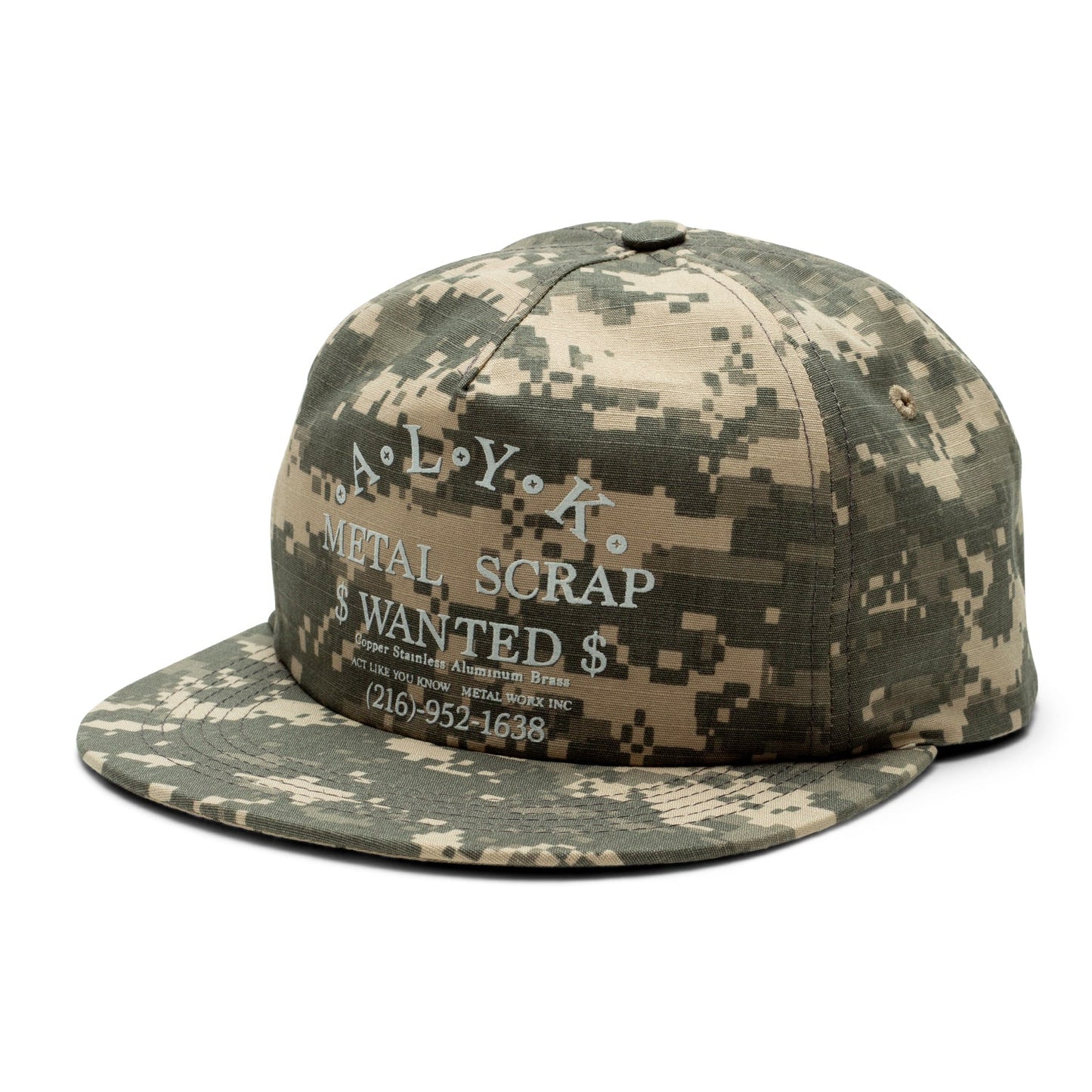 ALYK / Wanted 5 Panel Snapback / digital camo available at 5150bmx.com