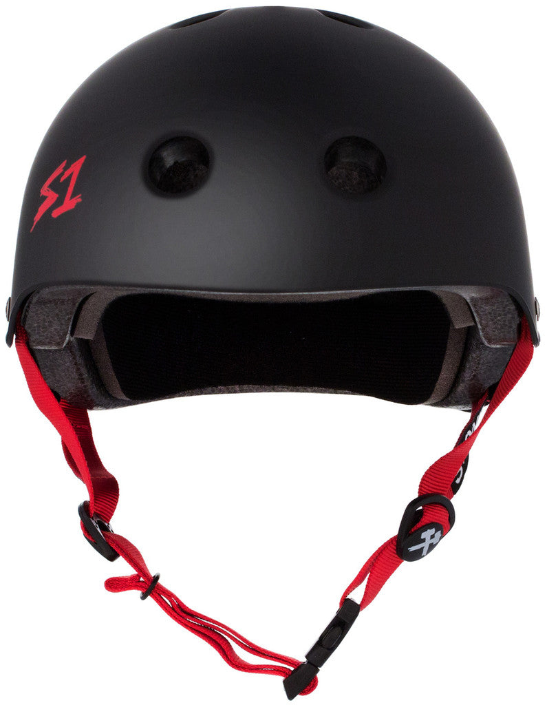 S1 Lifer Helmet - Black Matte w/ Red Straps