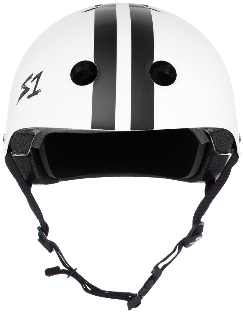 S1 Lifer Helmet - White Gloss w/ Black Stripes