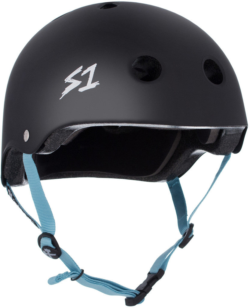 S1 Lifer Helmet - Black Matte W/ Light Blue Straps - Undialed LIT Collaboration