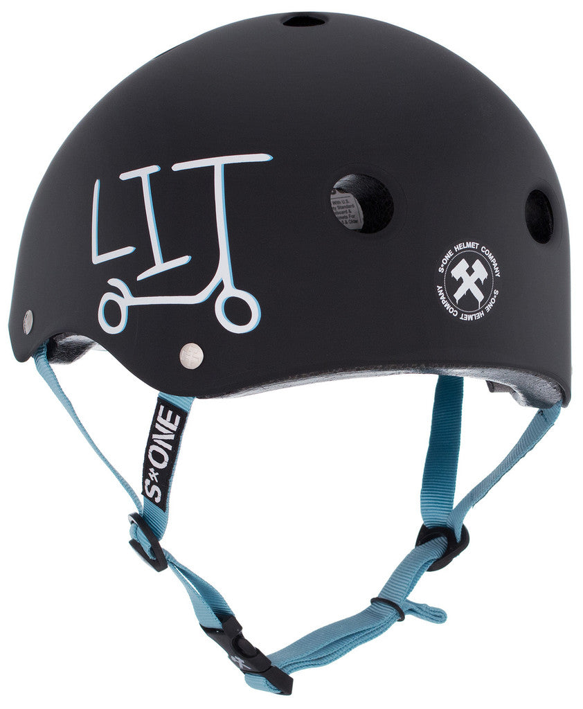 S1 Lifer Helmet - Black Matte W/ Light Blue Straps - Undialed LIT Collaboration