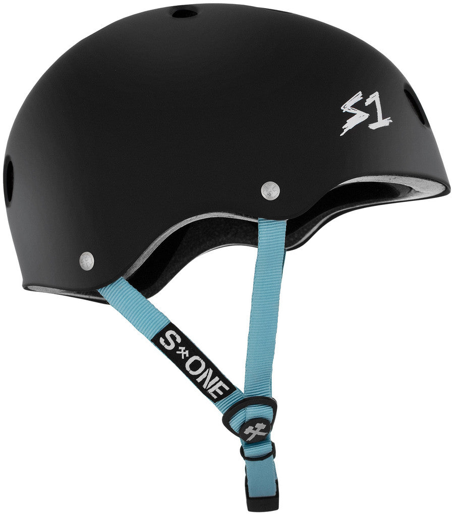 S1 Lifer Helmet - Black Matte W/ Light Blue Straps - Undialed LIT Collaboration