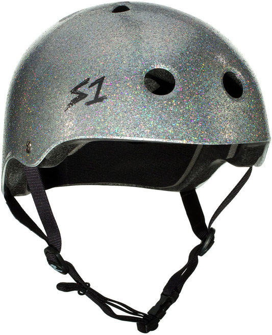 S1 Mini Lifer Helmet - Silver Gloss Glitter