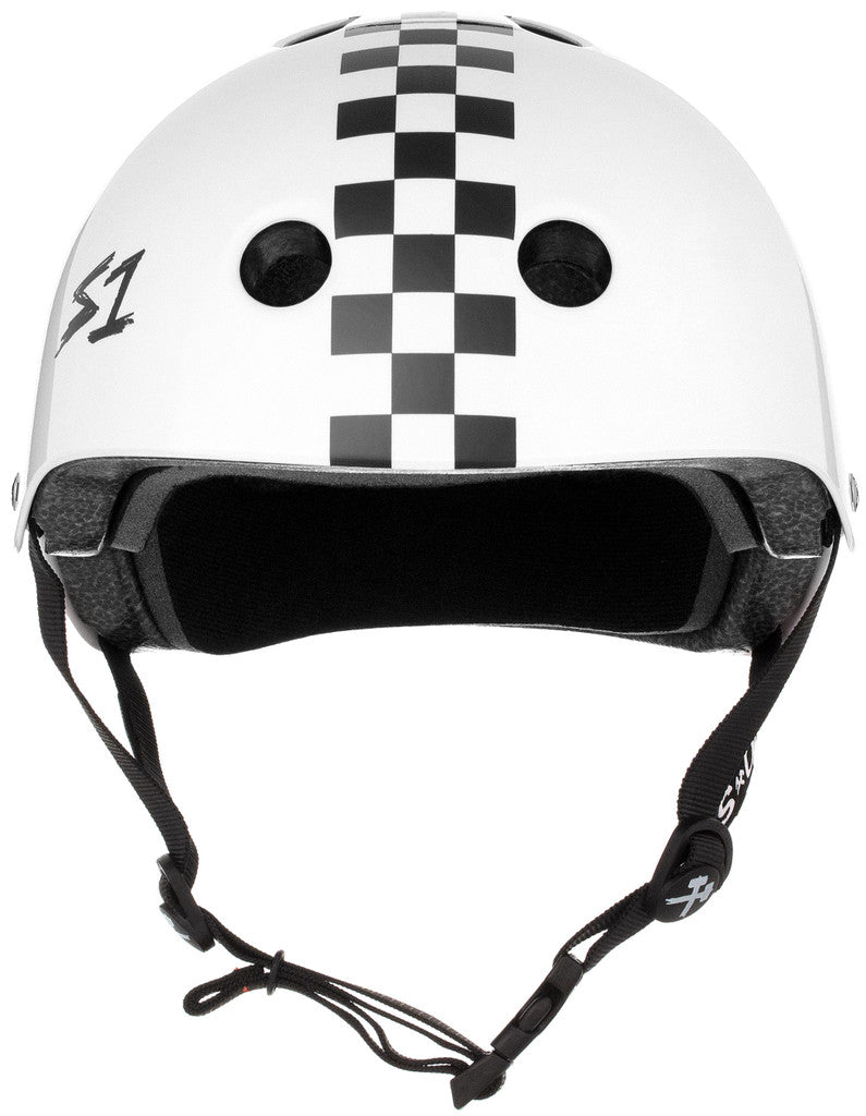 S1 Lifer Helmet - White Gloss w/ Checkers