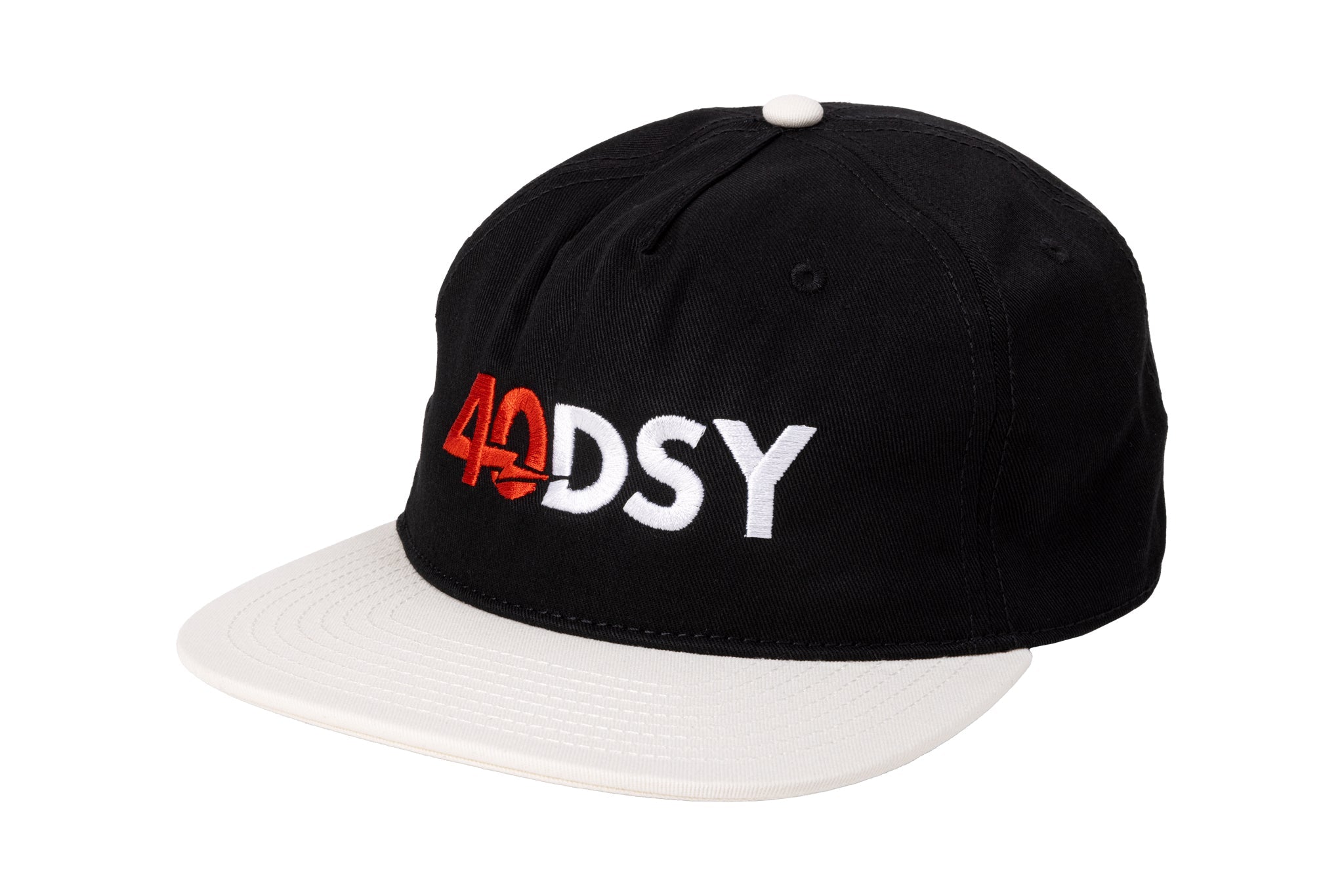 Odyssey 40DSY Hat (Black/White with Red/White Embroidery) available at 5150bmx.com