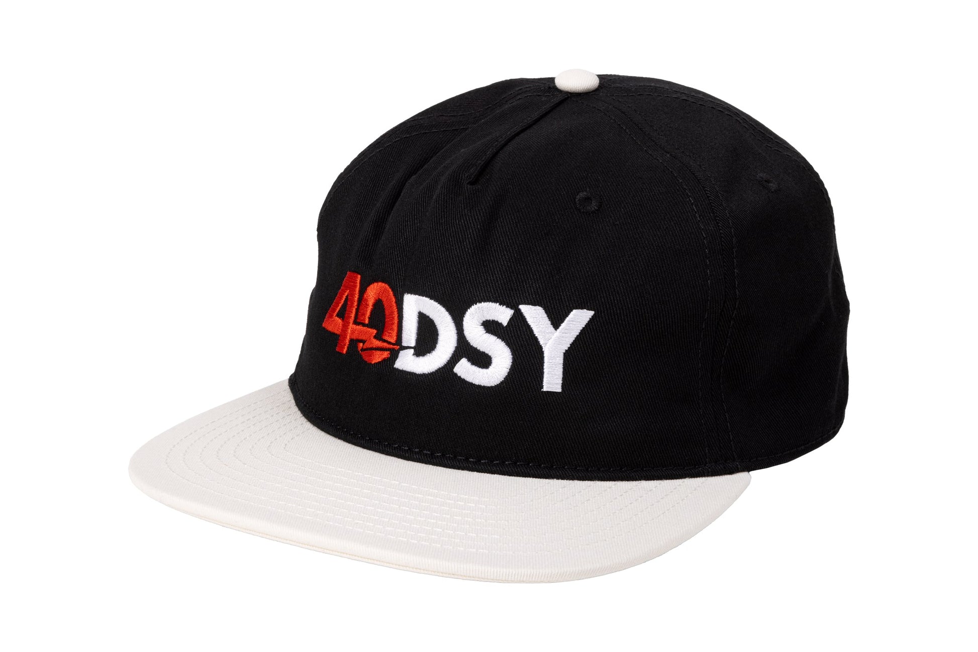 Odyssey 40DSY Hat (Black/White with Red/White Embroidery) available at 5150bmx.com