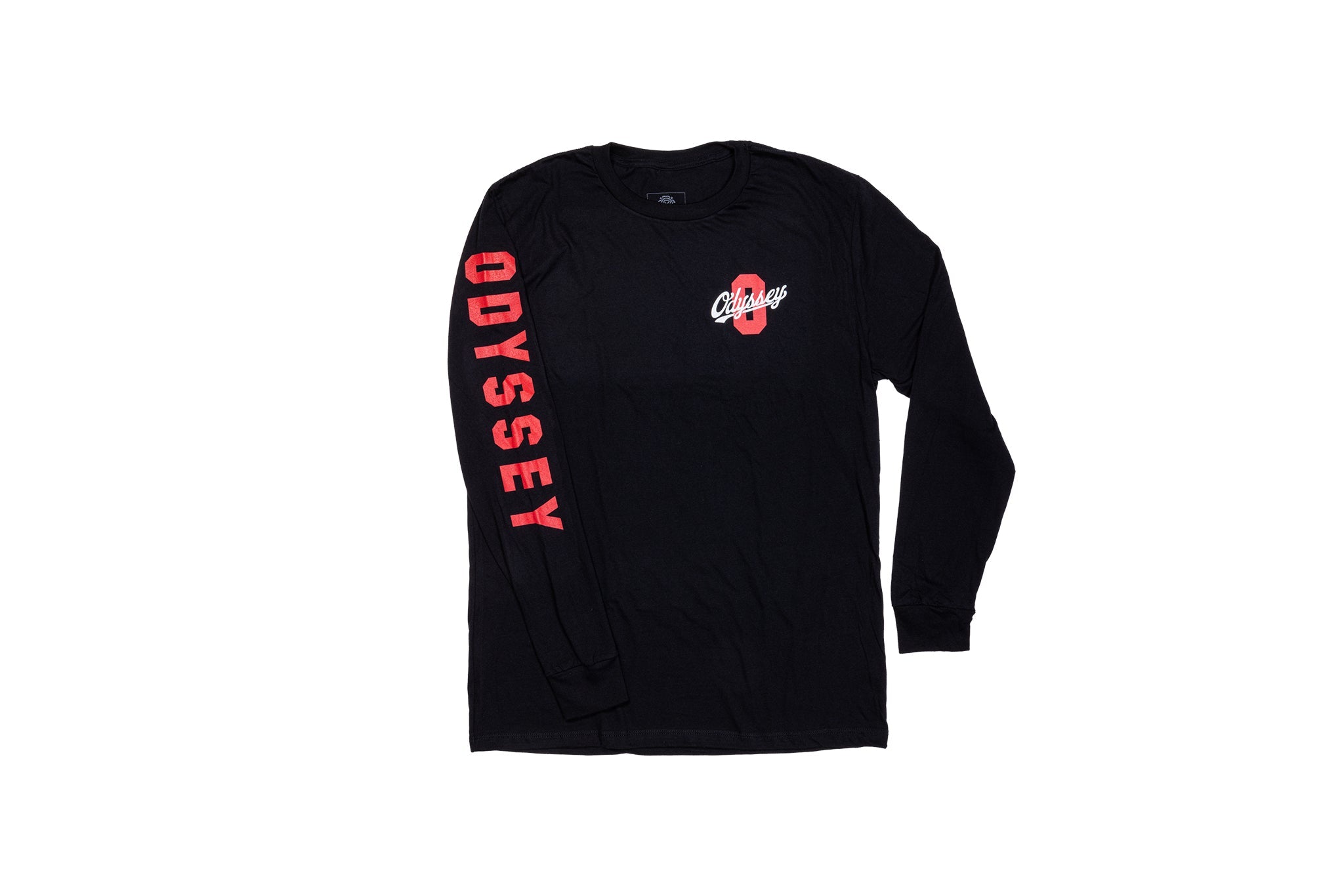 Odyssey Academy Long Sleeve (Black with Red/White Ink) available at 5150bmx.com