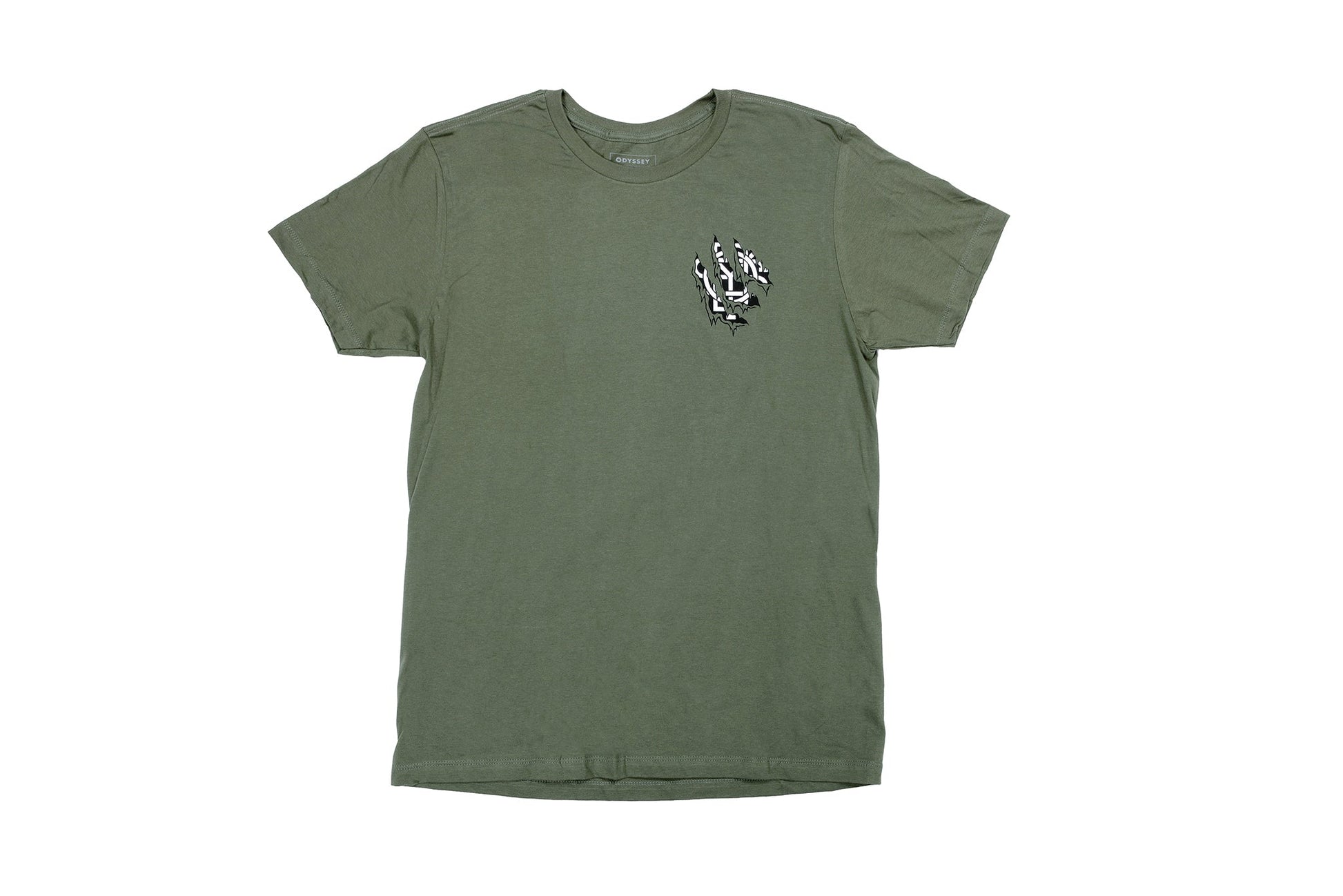 Odyssey Ripped Monogram Tee (Olive) - Available at 5150bmx.com