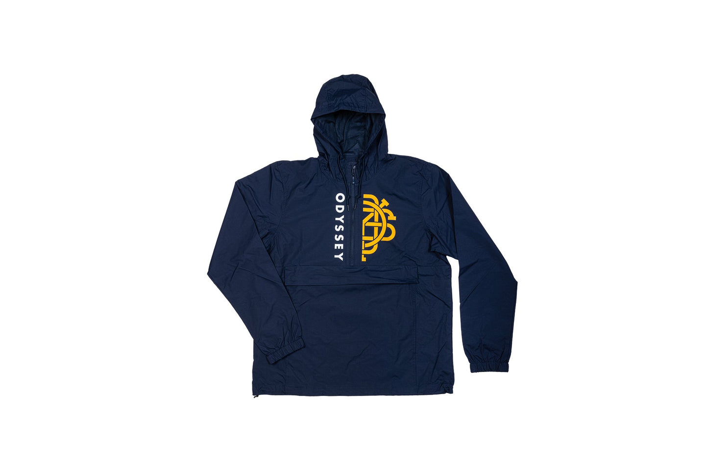 Odyssey Half-Monogram Windbreaker Anorak Jacket (Blue with White/Golden Rod Ink) available at 5150bmx.com