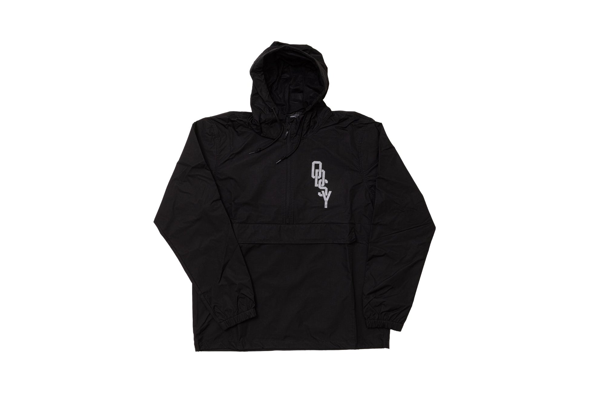 Odyssey Interlock Windbreaker Anorak Jacket (Black with Reflective Ink) available at 5150bmx.com