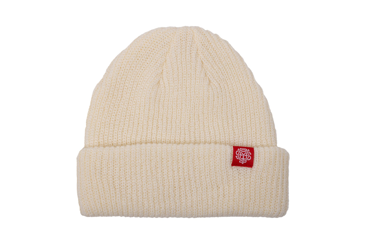 Odyssey Monogram Label Beanie (White with Red Label) available at 5150bmx.com